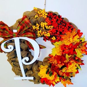 Handmade fall wreath